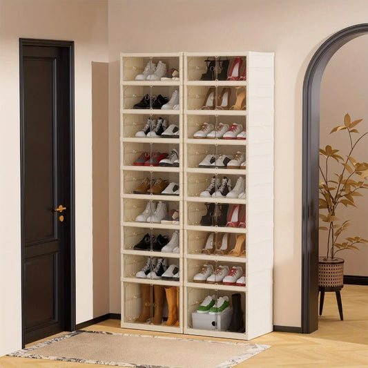 1pc Portable Shoe Storage Shoe Rack Closet with Magnetic Clear Door Home Storage Box Storage Box Sneaker Cabinet Storage Box