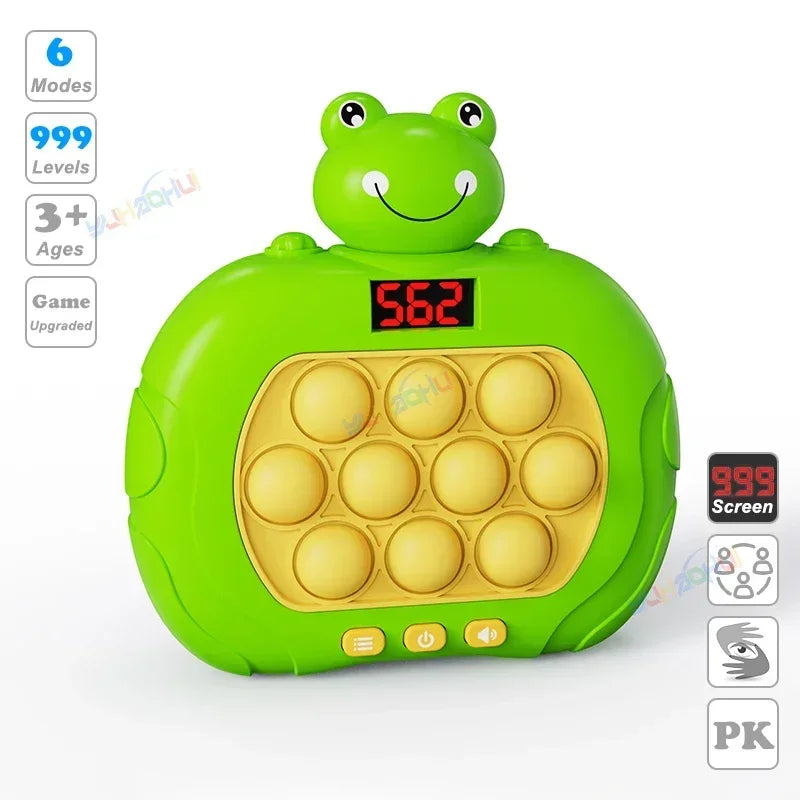 999 Level Electronic Pop Quick Push Bubbles Game Machine Kids Cartoon Fun Squeezing Toys Anti Stress Sensory Bubble Toy Gifts