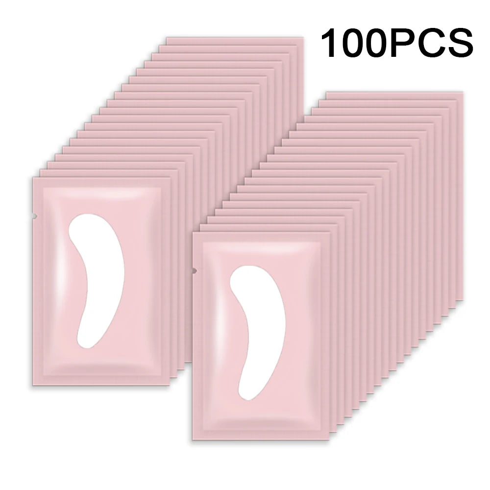 100 pairs Eyelash Pads Grafted Lash Hydrogels Gel Patches Under Eye Pads for Eyelash Extension Tips Sticker Makeup Tools