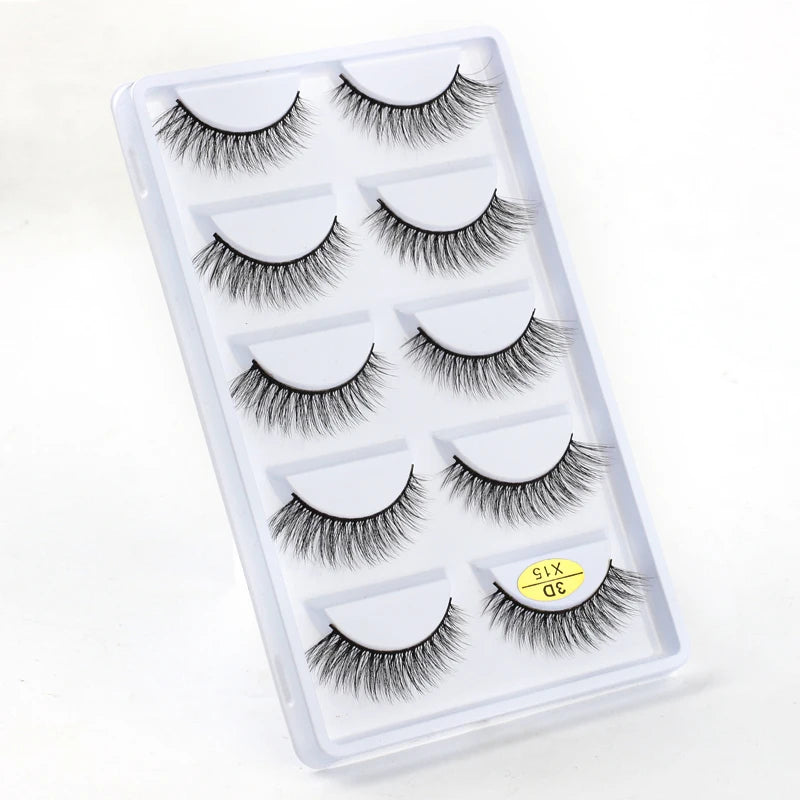 3/5 Pairs Fake Lashes Natural Long False Eyelashes Extension Fluffy 3D Mink Lashes Wispy Strip Eyelashes Makeup Tools maquillaje