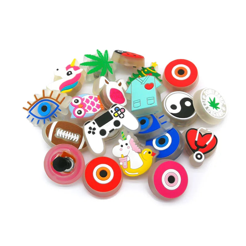 1pcs Owl Unicorn LED Sandal Accessories Shoe Charms for Clog Stethoscope Clips Jeans Clog Pin Football Gamepad Shoe Decoration