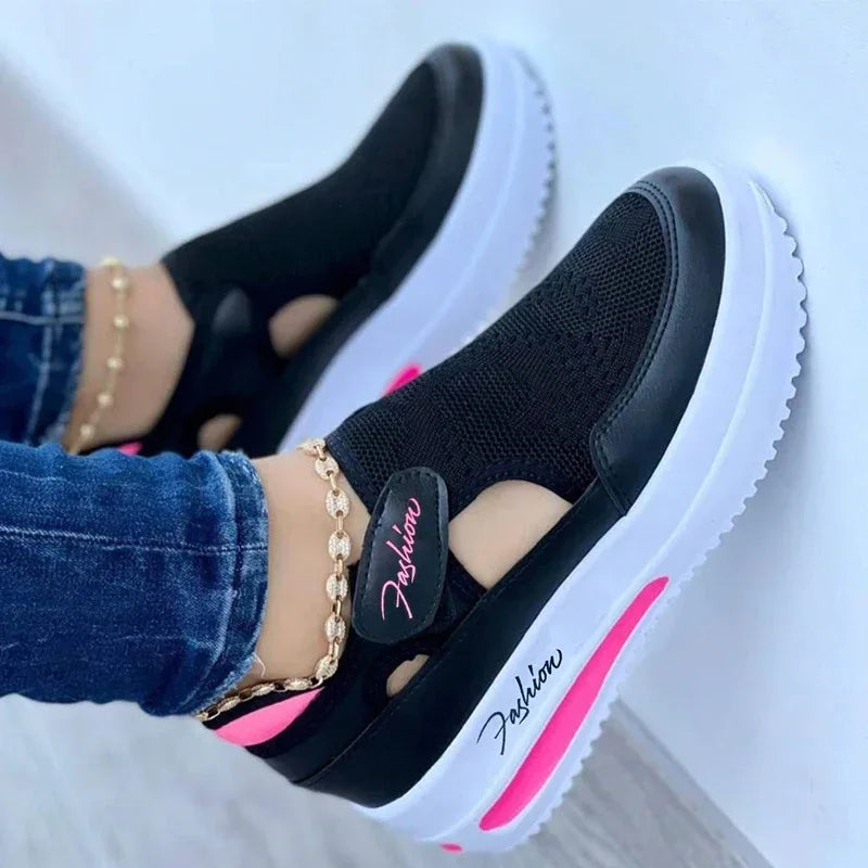 NEW Designer Brand Red Blue Women Sneakers High Quality Tennis Female Canvas Casual Shoes Ladies Platform Hollow Out Sport Shoes