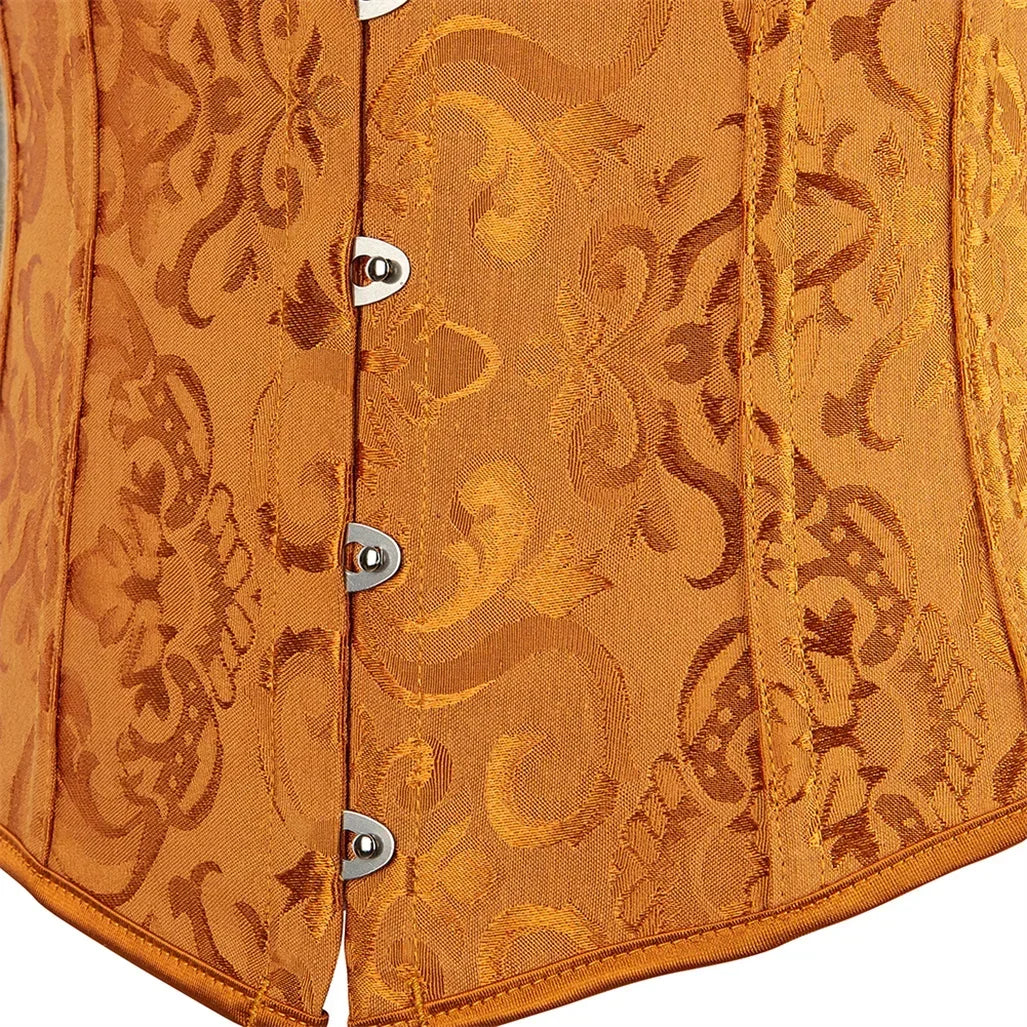 Women's Corset Underbust Floral Gothic Corsets Sexy Jacquard Bustiers Waist Trainer Bustier Woman Carnival Costume Plus Size