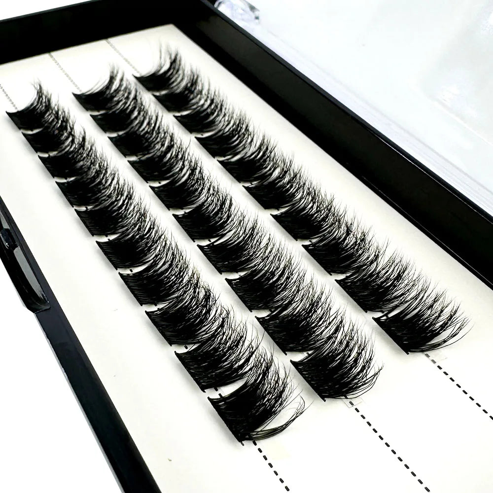 NEW3D DIY Clusters Volume Handmade Mink Eyelash Extension Curl Segmented False Lashes 5D fluffy Thick Bundle Cilias Makeup Tools