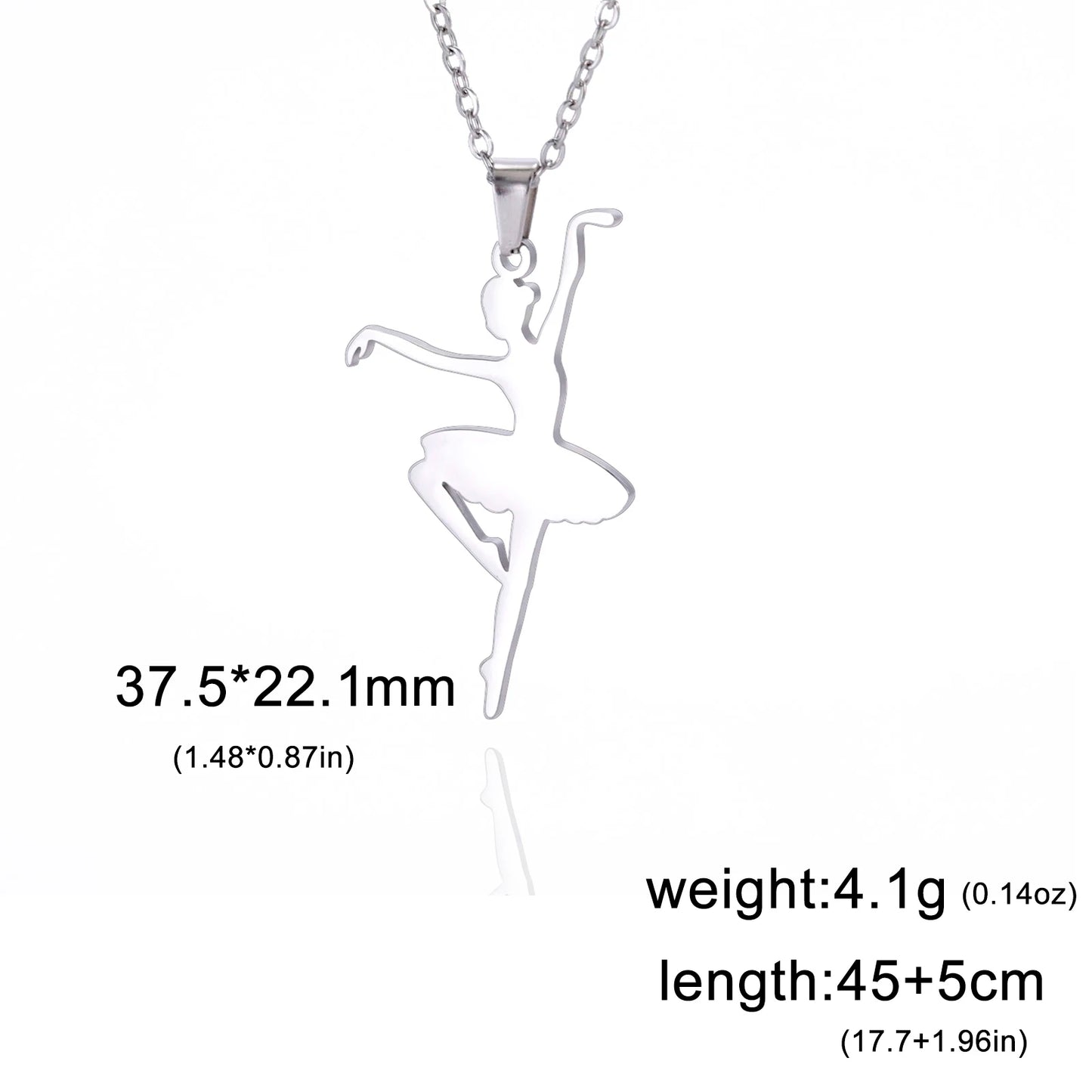 Rhythmic Gymnastics Necklace Women Trend 2025 Gymnast Stainless Steel Jewelry BFF Dancer Girl Sport Accessories Mother Day Gift