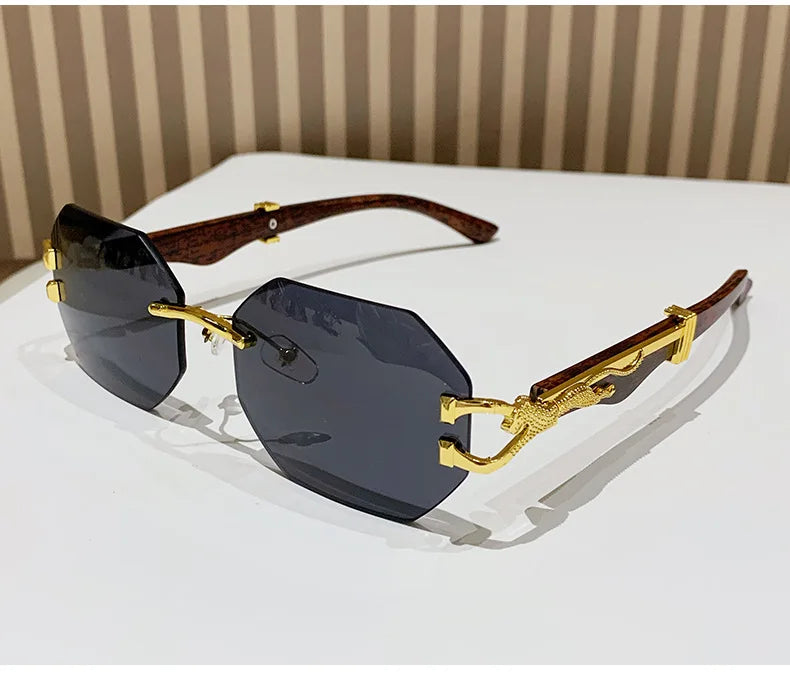 1 Pc Fashionable Trendy Women Men Sunglasses Frameless Rectangular Personalized Sunglasses Gradient Sun Glassesfor Daily Life ﻿