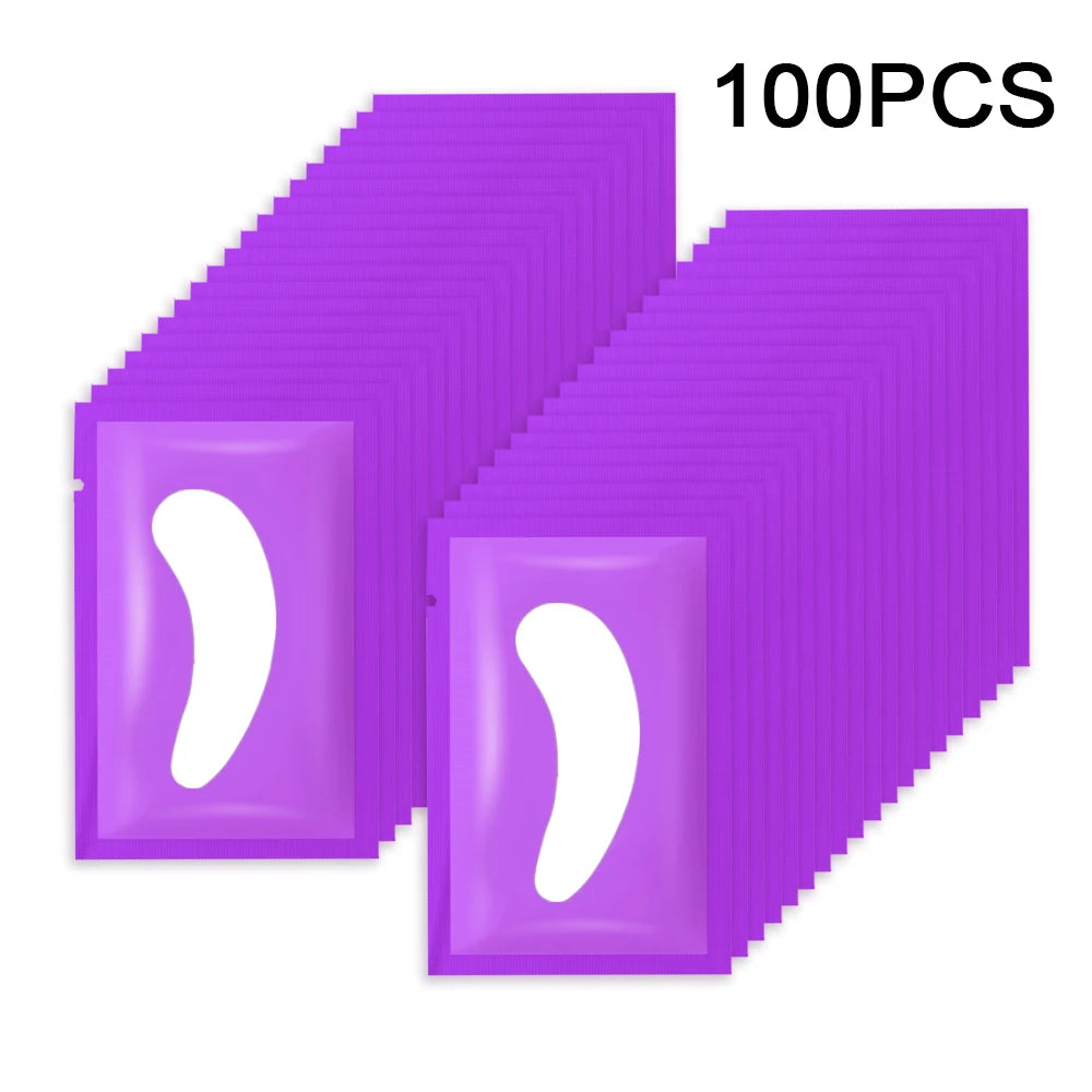 100 pairs Eyelash Pads Grafted Lash Hydrogels Gel Patches Under Eye Pads for Eyelash Extension Tips Sticker Makeup Tools