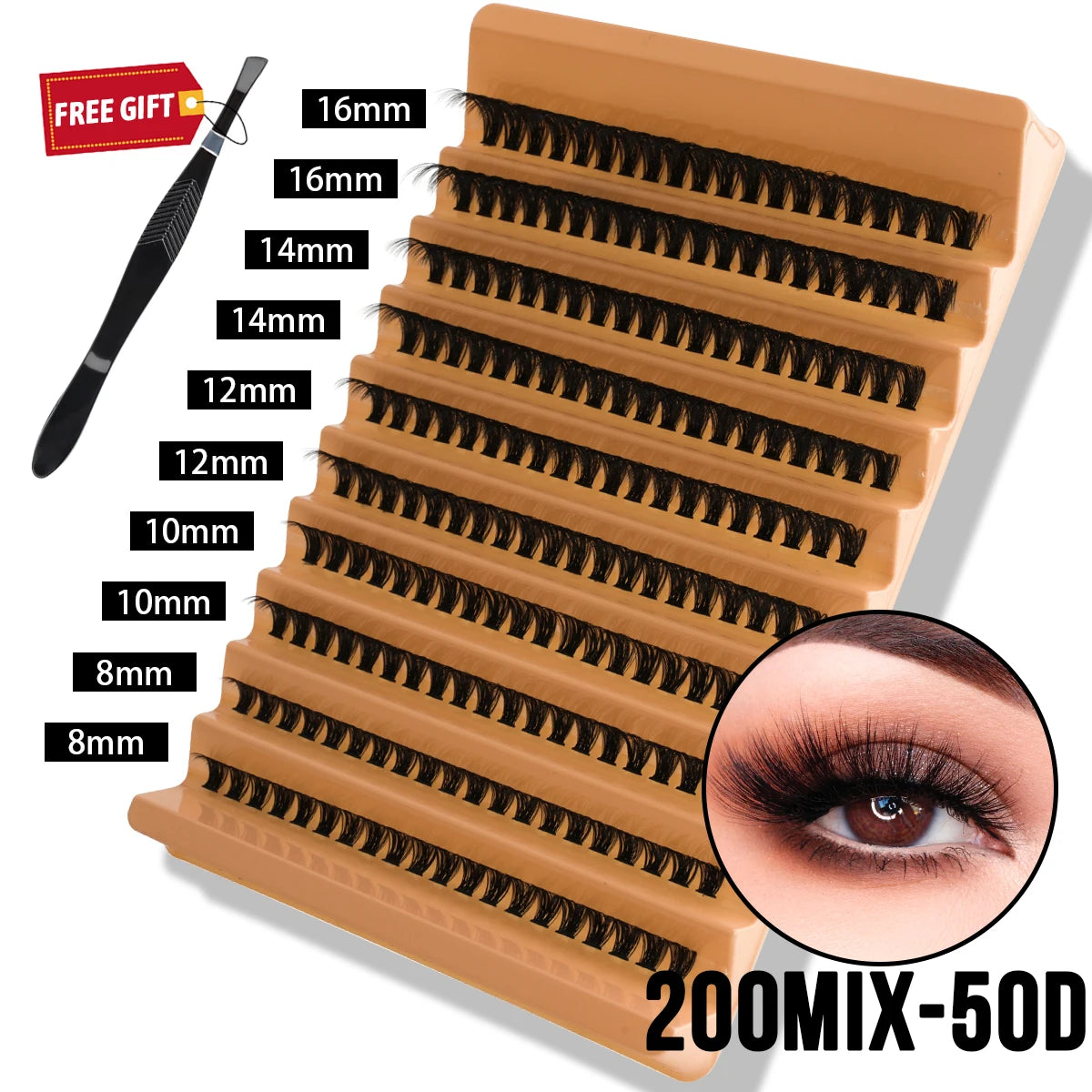 3/10 Rows Wispy False Eyelashes C Curl Individual Cluster Lashes DIY Make Up Eyeslash Extension Natural Faux Cils Makeup Tools