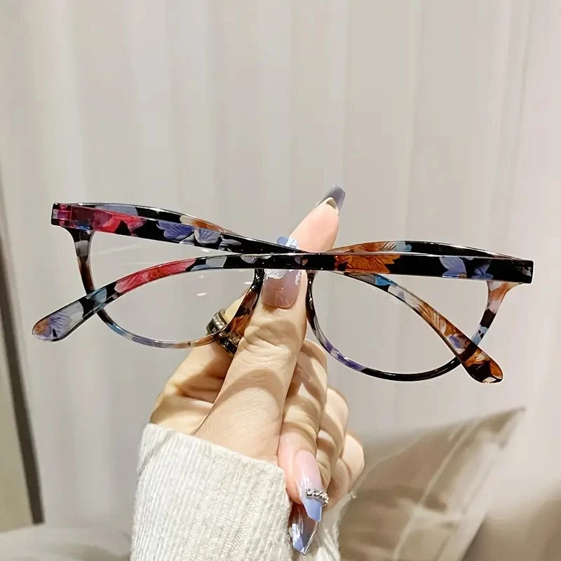 2pcs New Cat Eye Reading Glasses Summer Decoration Anti-blue Light Glasses Fashion Package Flower Glasses