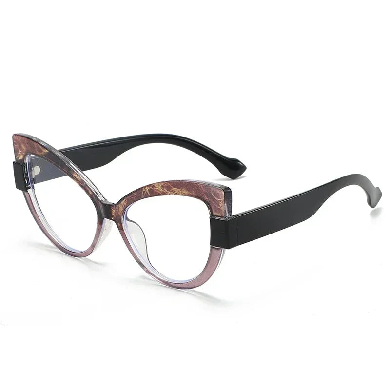 Women Large Cat Eye Reading Glasses Trendy Fashionable Oversized Far Sight Eyeglasses Men Female Anti-blue Plus Diopter Glasses