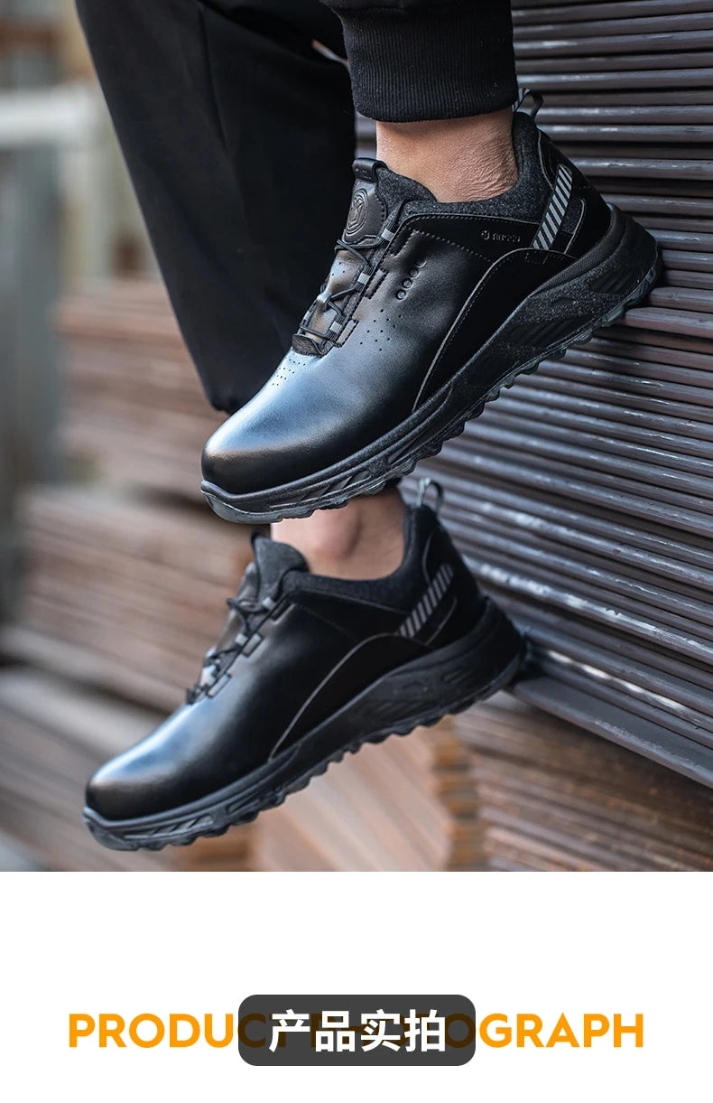 Rotating Button Security Protective Boots Men New Safety Shoes Men Anti-smash Anti-puncture Work Shoes Fashion Men Sport Shoes
