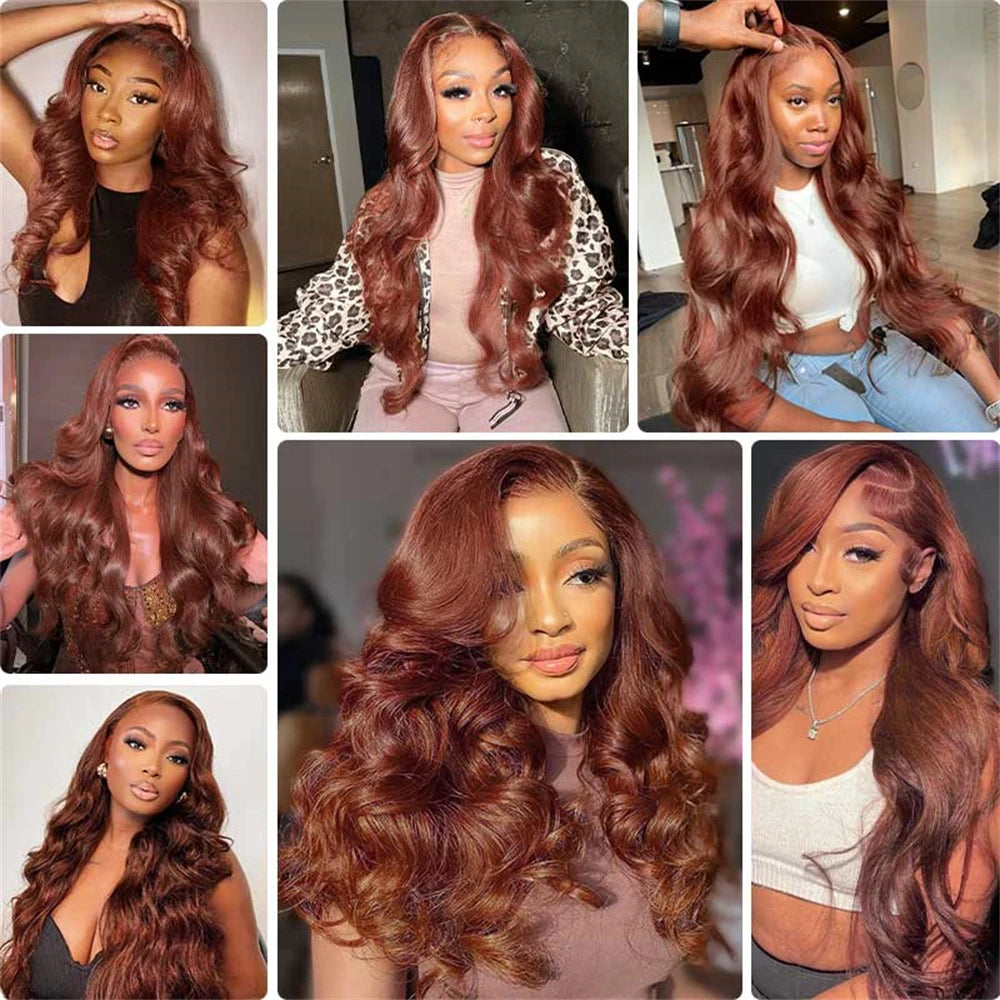 Dark Burgundy Lace Front Wigs Synthetic Body Wave Lace Wigs for Women Deep Purple 13X4 HD Lace Front Wigs T Part Glueless Wig