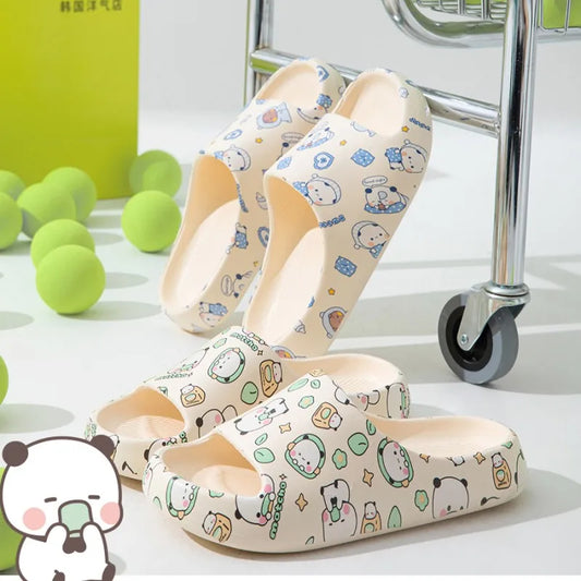 Kawaii Bubu Dudu Bear Slippers Summer Home Bathroom Anti-skid Bottom Outdoor Soft Shoes Cartoon Sandal Girl Gift  Anime Figure