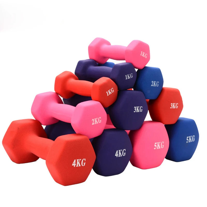 Women Dumbbell Hexagonal Dumbbell Weight Loss Slimming Slim Waist Fitness Equipment Mancuernas Plastic Dip In Dumbbell