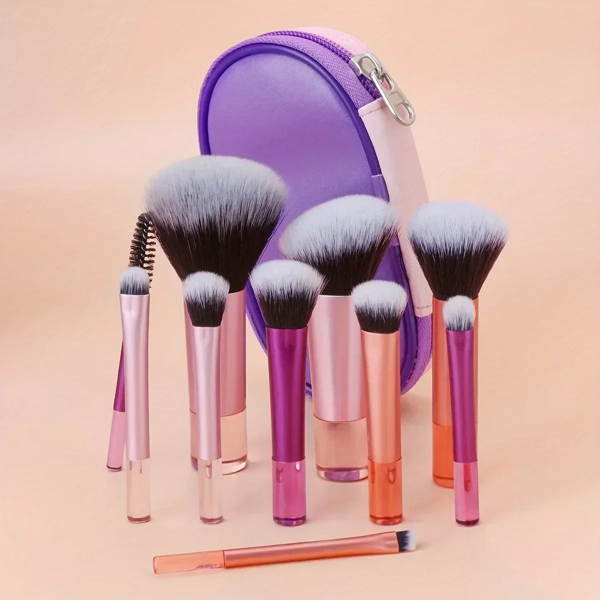 10pcs Mini Makeup Brush Set Powder Eyeshadow Foundation Blush Concealer Beauty Makeup Tools Brush Professional Supplies
