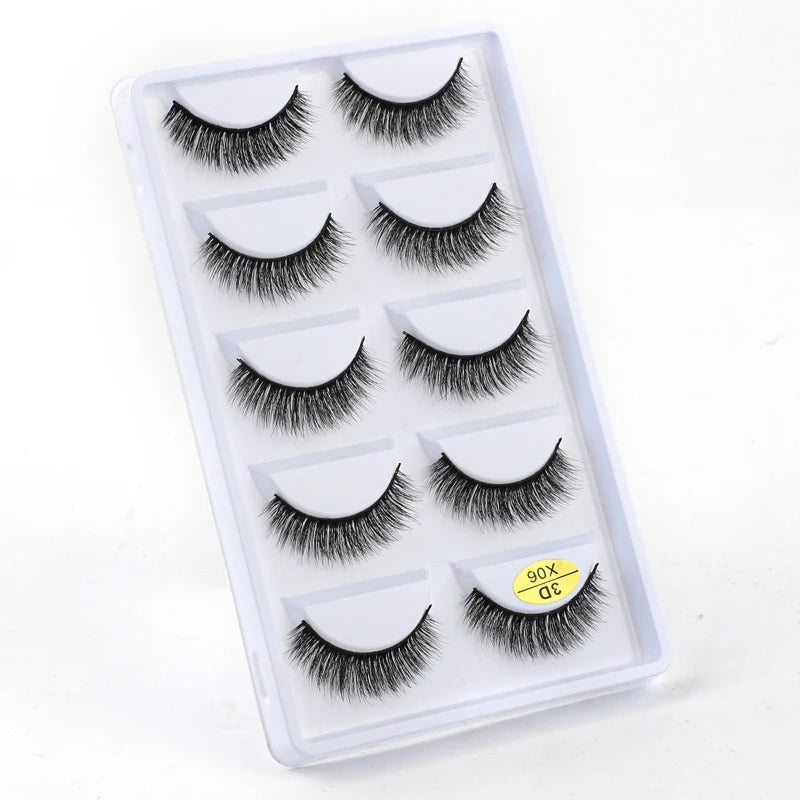 3/5 Pairs Fake Lashes Natural Long False Eyelashes Extension Fluffy 3D Mink Lashes Wispy Strip Eyelashes Makeup Tools maquillaje
