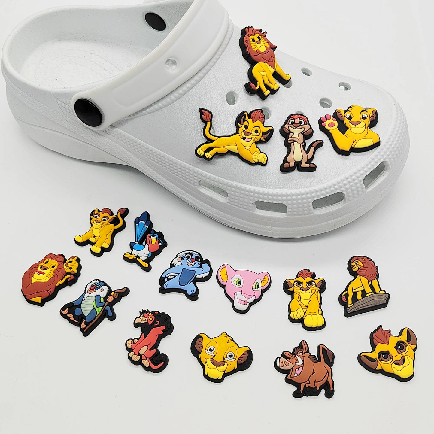 10-16pcs MINISO The Lion King Shoes Charms PVC Shoe Accessories DIY Shoe Buckle Clogs Sandal Decoration For Kids X-mas Gifts