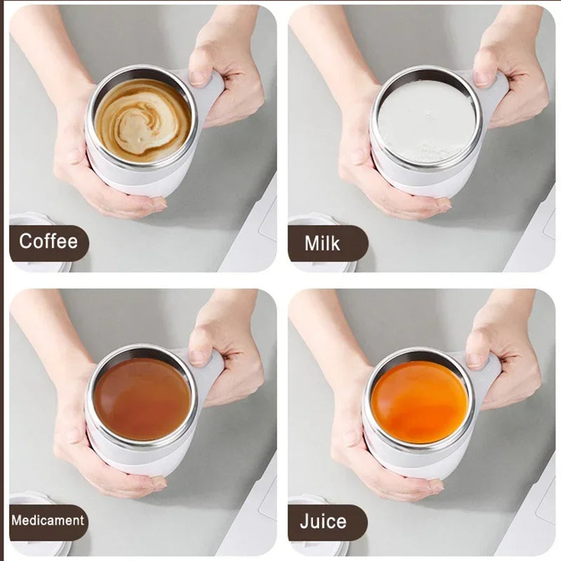 Portable Automatic Stirring Cup Rechargeable Coffee Electric Stirring Stainless Steel Rotating Magnetic Household Drinking Tools