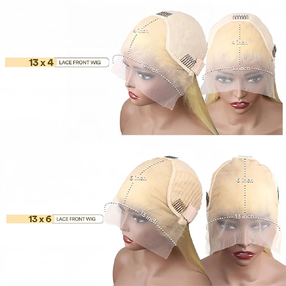 Brazilian blonde 613 30 inch bone straight human hair wigs 13x6 lace frontal wig 250 density 13x4 lace front wig for black women