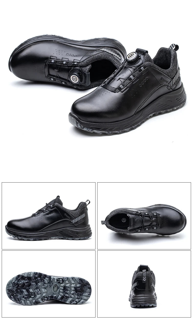 Rotating Button Security Protective Boots Men New Safety Shoes Men Anti-smash Anti-puncture Work Shoes Fashion Men Sport Shoes