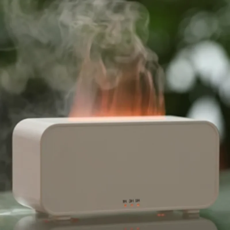 New Mini Desktop Simulation Flame Humidifier 7-Color Night Lights Can add Essential Oil Timing Setting USB Diffuser Aromatherapy