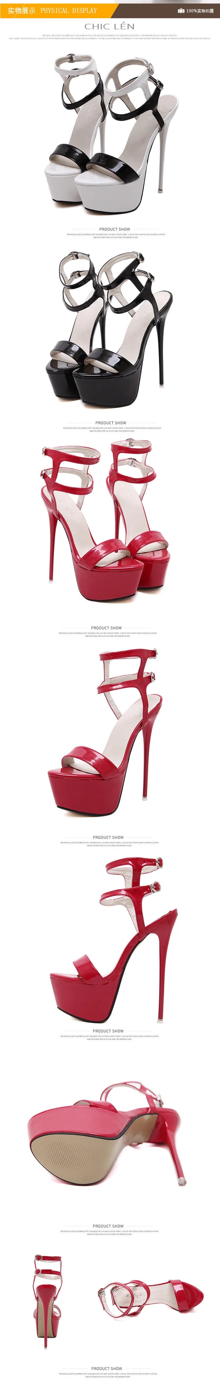 Summer 17cm High Heels Sandals Women Sexy Peep Toe Platform Ankle Buckle Strap Super-high Heel Shoe Party Pumps Gladiator Sandal