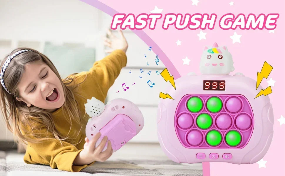 999 Level Electronic Pop Quick Push Bubbles Game Machine Kids Cartoon Fun Squeezing Toys Anti Stress Sensory Bubble Toy Gifts