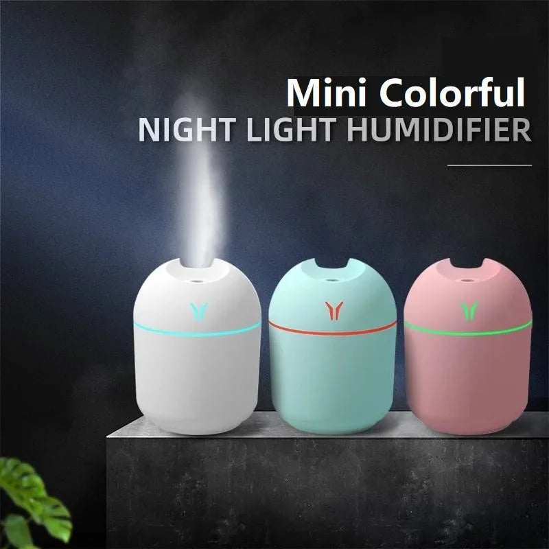 Air Humidifier USB Mini Aroma Essential Oil Diffuser for Home Car Ultrasonic Mute Mist Maker Diffuser with LED Color