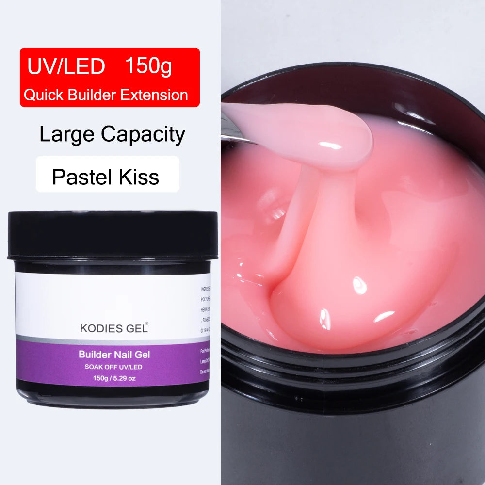KODIES GEL 150g Builder Naill Art Gel for Extensions Jelly Pink Hard Gel Nail Polish UV Semi Permanent Vernis French Manicure