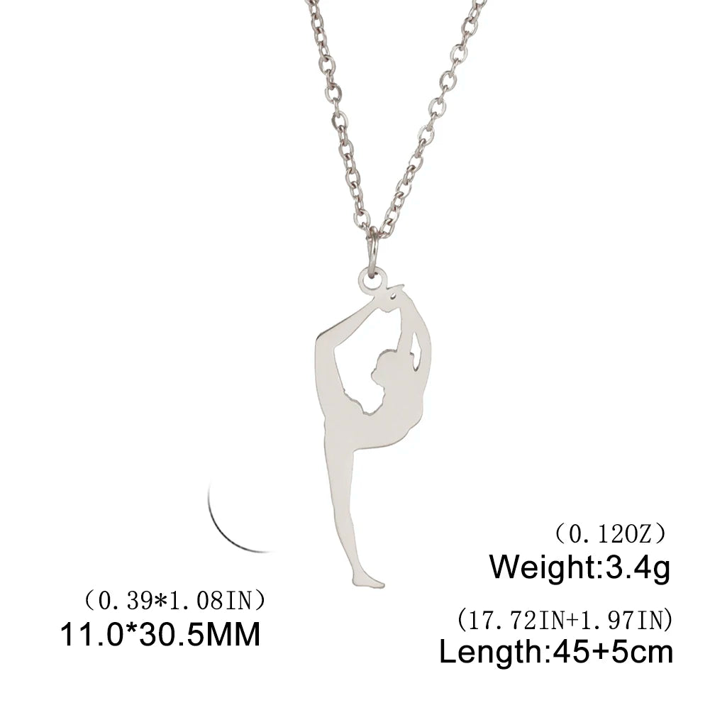 Rhythmic Gymnastics Necklace Women Trend 2025 Gymnast Stainless Steel Jewelry BFF Dancer Girl Sport Accessories Mother Day Gift