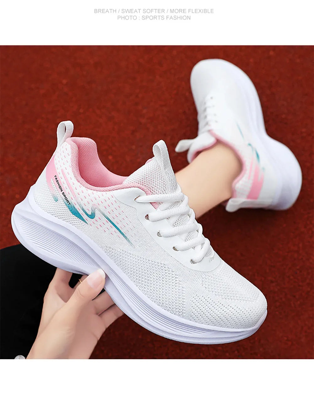 Casual Sneakers For Women Mesh Breathable Female Running Sport Shoes Non-slip Soft-soled Women's Sneakers Tennis For Lady