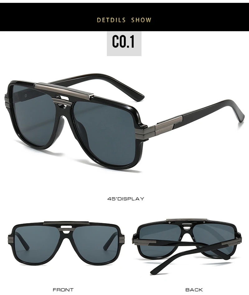 SHAUNA Retro Double Bridges Square Men Sunglasses Fashion Brand Designer Orange Blue Shades UV400 Women Sun Glasses