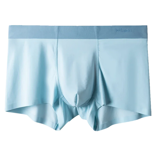 MiiOW 3Pcs Sexy Seamless Boxer Men Underwear Ice Silk Graphene Antibacterial Boxershorts Underpants Panties Underware Trunks 5XL