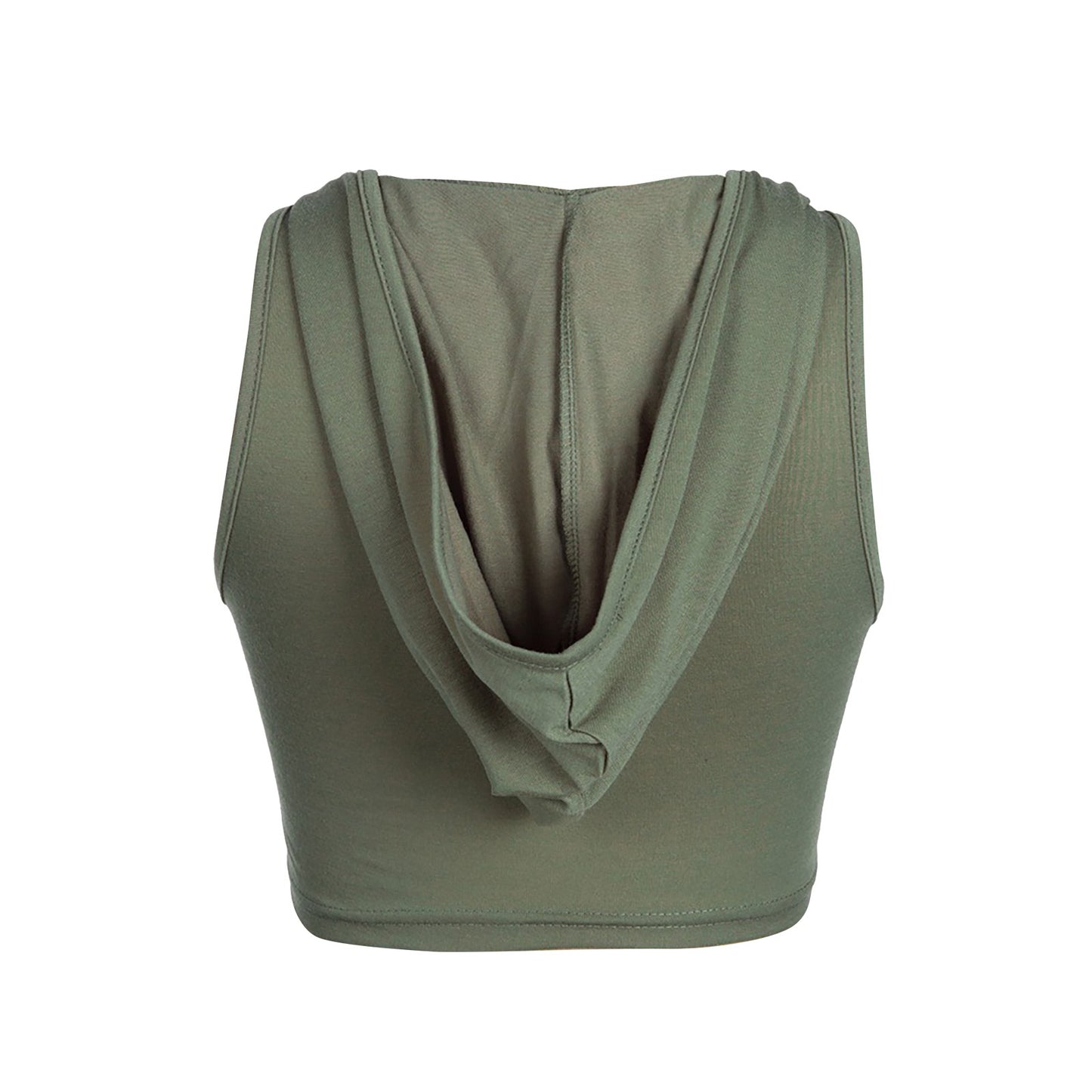 Women Crop Tops Workout U-neck Sportswear Fitness Short Top 2025 Summer Women's hoody t-shirt Hooded Sleeveless Cropped Vest Top