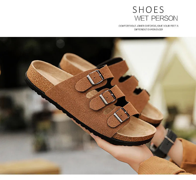 Men's Summer Sandals for Men 2024 Adult Leather Men's Sandal Man Beach Sandals Original Brands Shoes Trend Trending Comfortable
