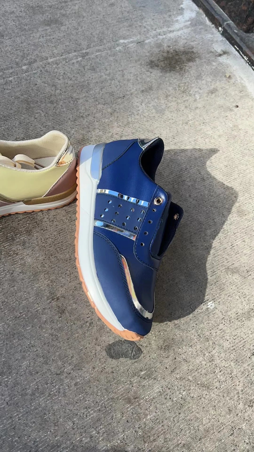 2023 Women Sneakers Platform Shoes Leather Patchwork Casual Sport Shoes Ladies Outdoor Running Vulcanized Shoes Zapatillas Mujer
