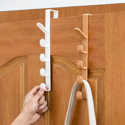 Bedroom Door Hanger Clothes Hanging Rack Over The Door Plastic Home Storage Organization Hooks Purse Holder for Bags Rails