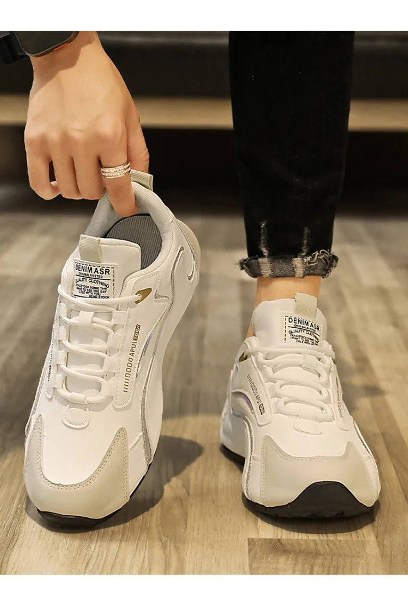 Luxury Men's Sneakers High Quality Leather Casual Shoes for Men Fashion All-match Sport Shoes Platform Comfor Men Running Shoes