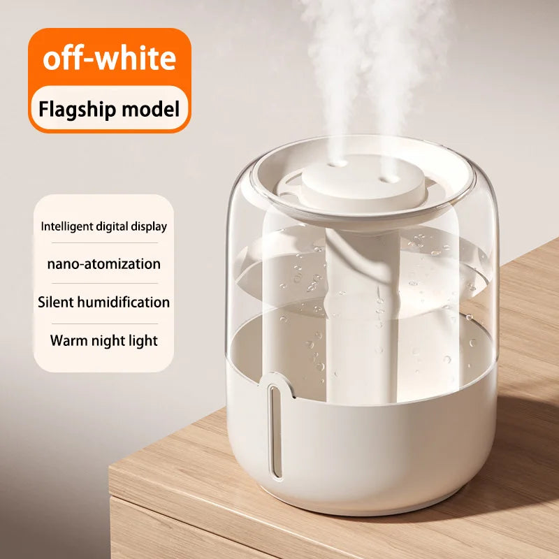 6.8L Large Capacity Humidifier USB Double Spray Quiet Humidifier Home Dormitory Office Bedroom Desktop With Night Light