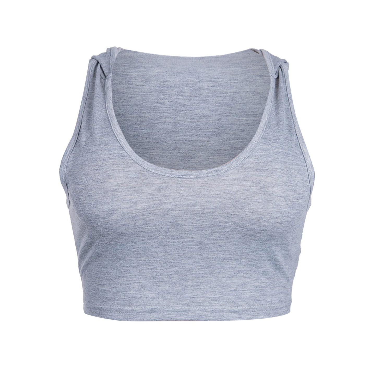 Women Crop Tops Workout U-neck Sportswear Fitness Short Top 2025 Summer Women's hoody t-shirt Hooded Sleeveless Cropped Vest Top