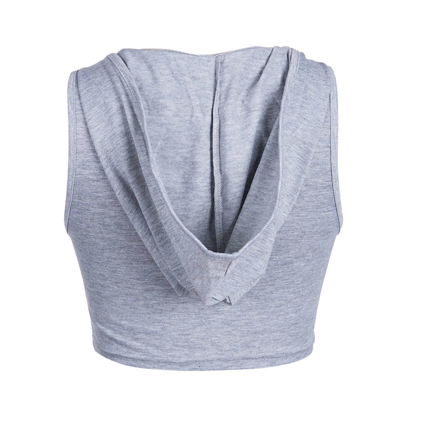 Women Crop Tops Workout U-neck Sportswear Fitness Short Top 2025 Summer Women's hoody t-shirt Hooded Sleeveless Cropped Vest Top