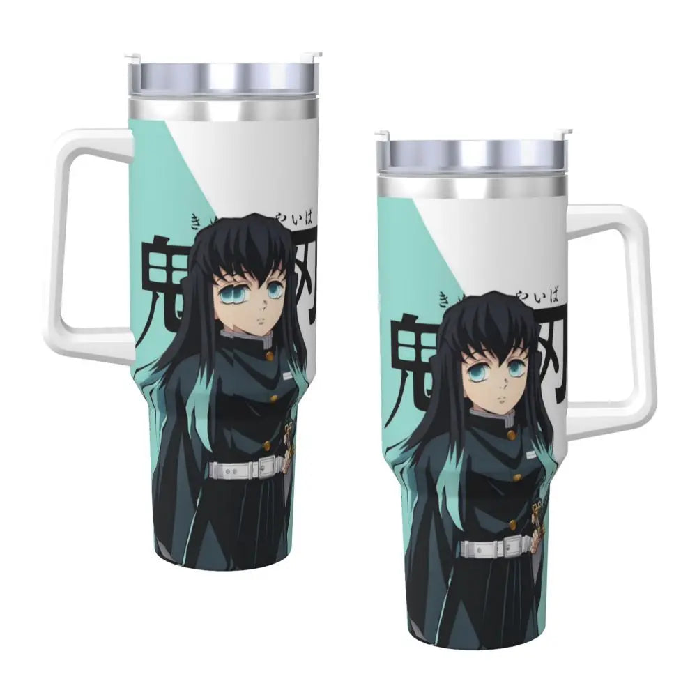 Demon Slayer 40 oz Tumbler with Handle and Straw Lid Stainless Steel Insulated Tumblers Travel