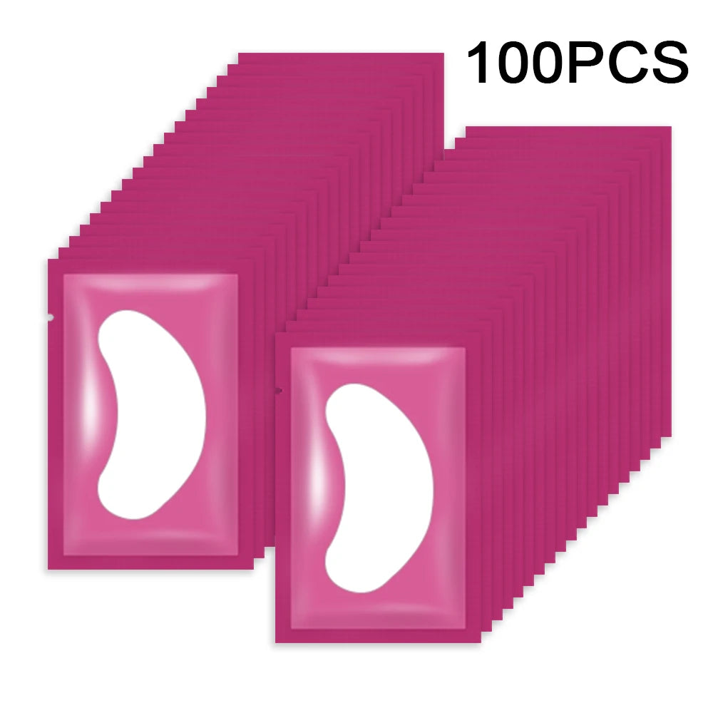 100 pairs Eyelash Pads Grafted Lash Hydrogels Gel Patches Under Eye Pads for Eyelash Extension Tips Sticker Makeup Tools