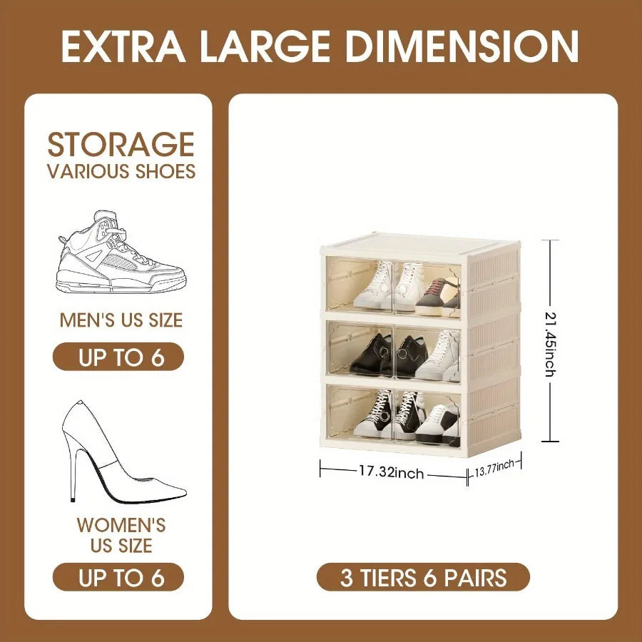 1pc Portable Shoe Storage Shoe Rack Closet with Magnetic Clear Door Home Storage Box Storage Box Sneaker Cabinet Storage Box