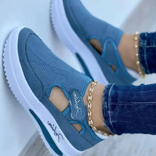 NEW Designer Brand Red Blue Women Sneakers High Quality Tennis Female Canvas Casual Shoes Ladies Platform Hollow Out Sport Shoes