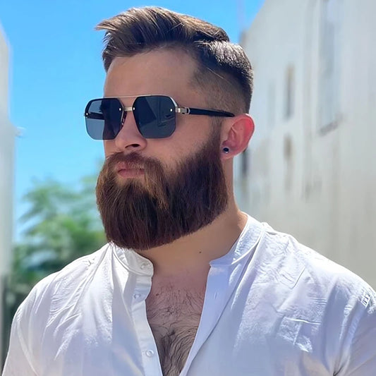 Oversize Retro Double Bridges Polygon Square Metal Men Sunglasses Fashion Gradient Shades UV400 Trending Women Sun Glasses