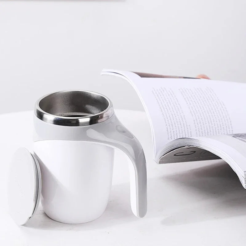 Automatic Mixing Cup Battery Portable Coffee Electric Mixing Stainless Steel Rotary Magn，