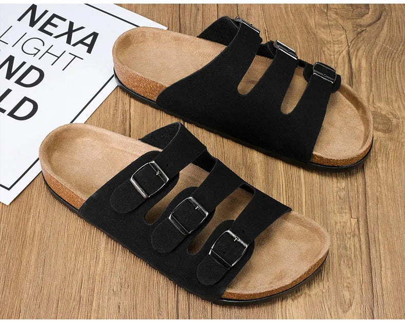 Men's Summer Sandals for Men 2024 Adult Leather Men's Sandal Man Beach Sandals Original Brands Shoes Trend Trending Comfortable