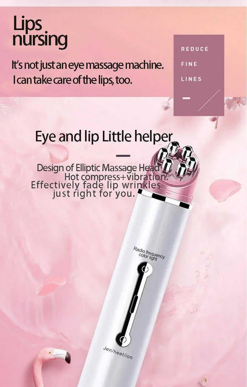 Electric Facial Eye Massager Pen Vibration Double Head EMS Rejuvenation Eye Machine LED Photon Skin Rejuvenation Anti-wrinkle
