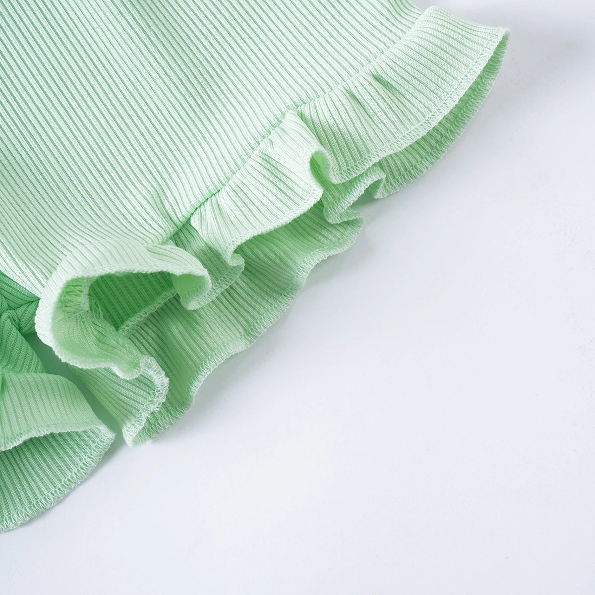 2024 Baby Girls Summer Set Toddler Thin Ruffle Edge Sling+Comfortable Ruffle Edge Shorts 2-piece Set for Outgoing or Party Wear